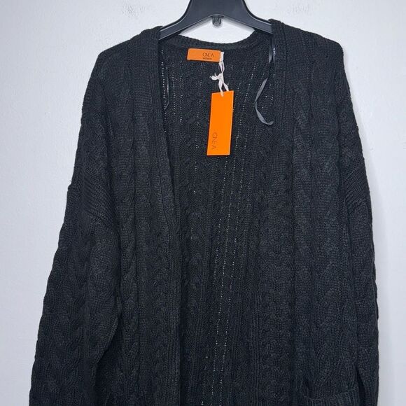 ONE A Women's Spring Autumn Loose Simple Cardigan Sweater V-Neck Long Sleeve - Picture 4 of 9